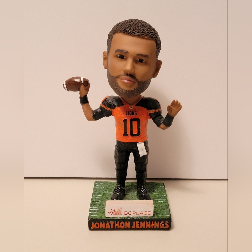 2017 BC Lions Bobblehead - Jonathan Jennings CFL USED